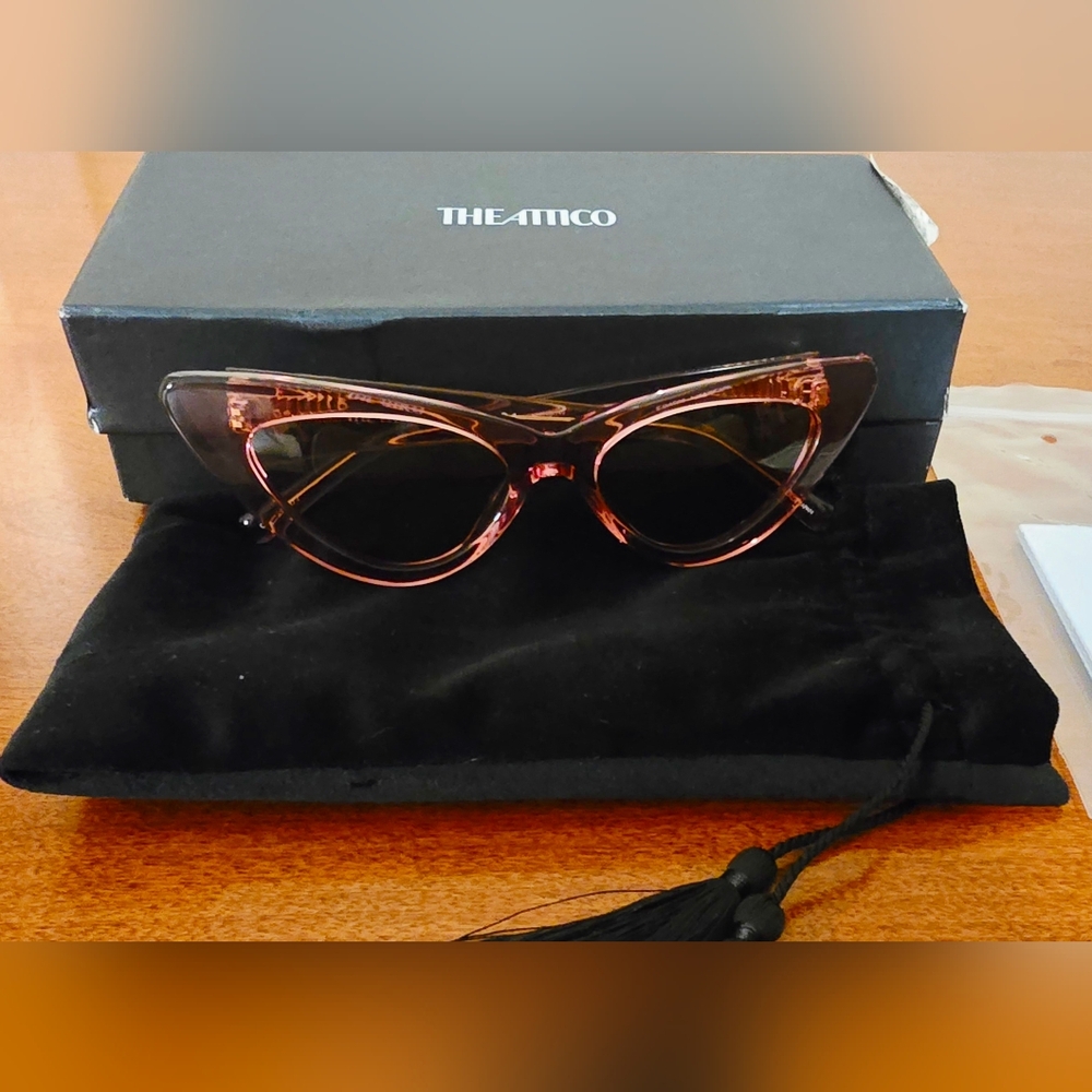 NEW The Attico x LINDA FARROW Dora Sunglasses in Pink - Picture 2 of 16